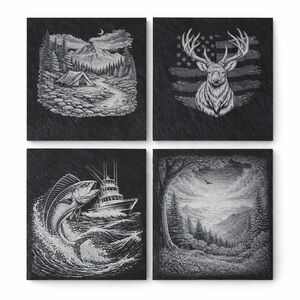 Nature-Inspired Slate Coasters Set